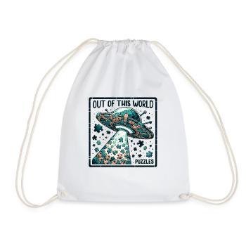 Puzzle Lover Jigzaw Puzzle Board Game Puzzler - Drawstring Bag - white - Front