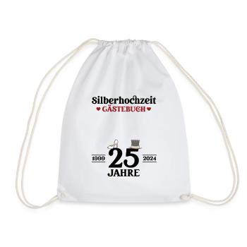 Silberhochzeit 2024 25 Jahre Ehe Silberne Hochzeit - Turnbeutel - Weiß - Vorne