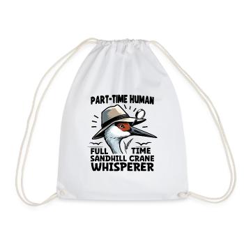 Sandhill Crane Lovers Bird Watching - Drawstring Bag - white - Front