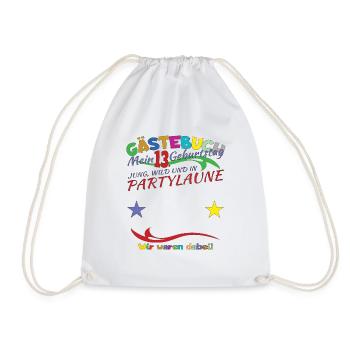 Livre d’or 13e anniversaire fille et garçon - Sac de sport léger - blanc - Devant