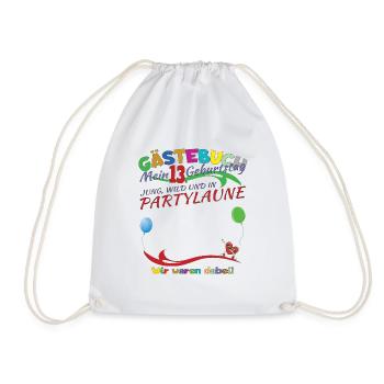 Livre d’or 13e anniversaire fille et garçon - Sac de sport léger - blanc - Devant