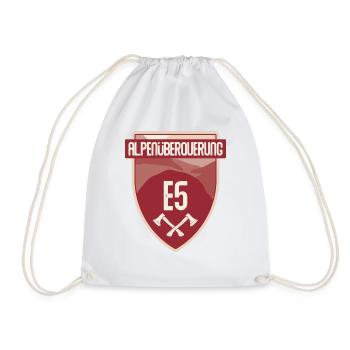 E5 Crossing the Alps - Oberstdorf to Merano - Drawstring Bag - white - Front