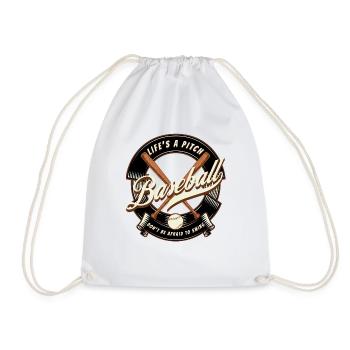 Baseball Life's a Pitch - Turnbeutel - Weiß - Vorne