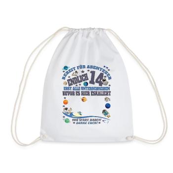 14th Birthday Girl & Boy Guestbook - Drawstring Bag - white - Front
