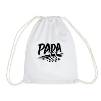 Papa Herzschlag 2024 - Vatertags-Geschenk - Turnbeutel - Weiß - Vorne