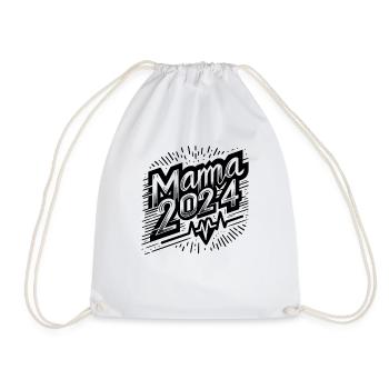 Maman Heartbeat 2024 - Cadeau d’amour - Sac de sport léger - blanc - Devant