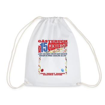 Livre d’or 15e anniversaire fille et garçon - Sac de sport léger - blanc - Devant