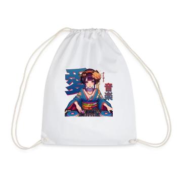 Geisha DJ - Drawstring Bag - white - Front