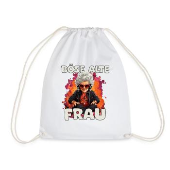 Funny Saying Angry Old Woman - Drawstring Bag - white - Front