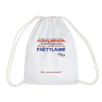 17th Birthday Girl & Boy Guestbook - Drawstring Bag - white - Front