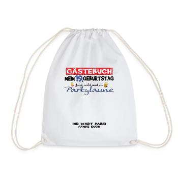 19th Birthday Girl & Boy Guestbook - Drawstring Bag - white - Front