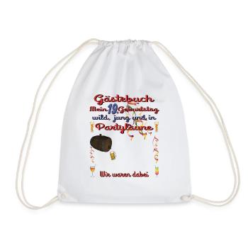 Livre d’or 19e anniversaire homme et femme - Sac de sport léger - blanc - Devant