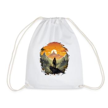 Hiking Adventure Hiking Mountains Hiking Camping - Drawstring Bag - white - Front