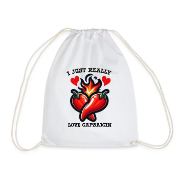 Spicy food lover of chili peppers chef - Drawstring Bag - white - Front