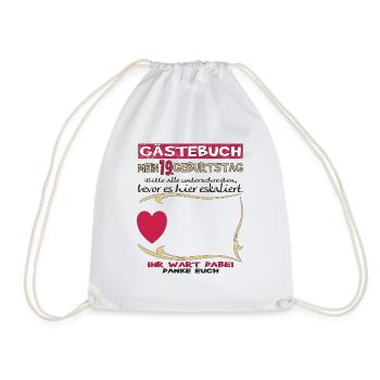 Livre d’or 19e anniversaire homme et femme - Sac de sport léger - blanc - Devant