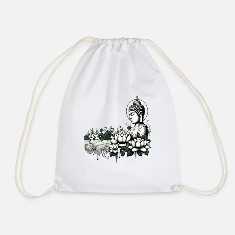 Zen Tranquility - Drawstring Bag - white