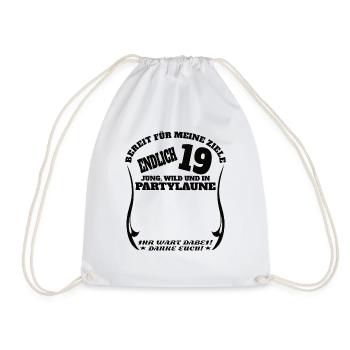 Livre d’or 19e anniversaire homme et femme - Sac de sport léger - blanc - Devant