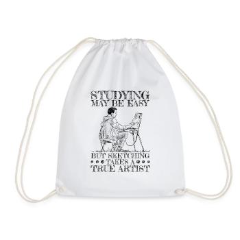 Cool Artist Sketching True Artist Gift Idea - Drawstring Bag - white - Front
