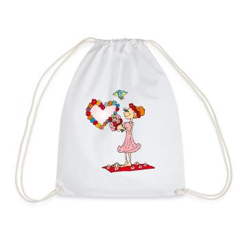 Girl wreath at wedding - Drawstring Bag - white - Front