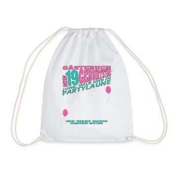 Livre d’or 19e anniversaire homme et femme - Sac de sport léger - blanc - Devant