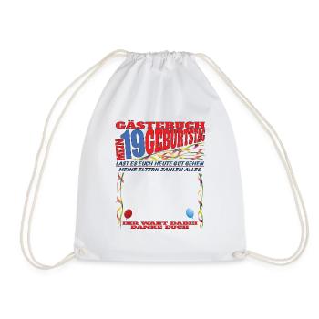 Livre d’or 19e anniversaire homme et femme - Sac de sport léger - blanc - Devant