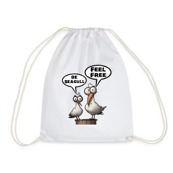 Be Seagull feel free - Drawstring Bag - white - Front
