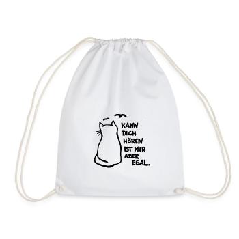 faule Katze Spruch Katzenbesitzer Geschenk Idee - Turnbeutel - Weiß - Vorne