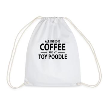 Café et jouet caniche maman caniche cadeaux pour caniche - Sac de sport léger - blanc - Devant