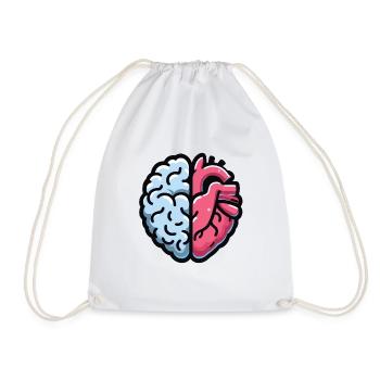 Moitié cœur, moitié cerveau : Neuroradiologie de la pleine conscience - Sac de sport léger - blanc - Devant