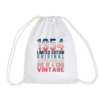Limited Edition seit 1954 Geburtstag Vintage 1954 - Turnbeutel - Weiß - Vorne