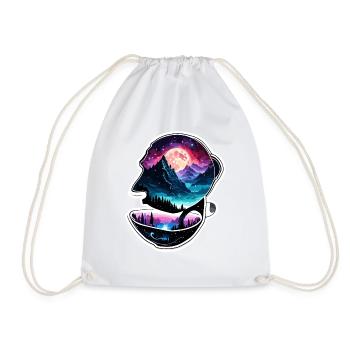 Silhouette / Forest / Portrait / Trees / Person - Drawstring Bag - white - Front