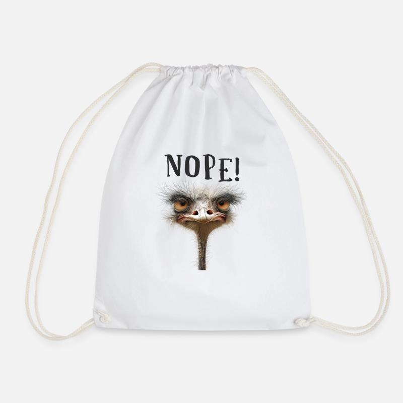 Nope! - Vogel Strauss - Turnbeutel - Weiß