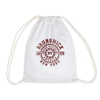 Brunswick NY | New York Travel & Souvenir Gift - Drawstring Bag - white - Front