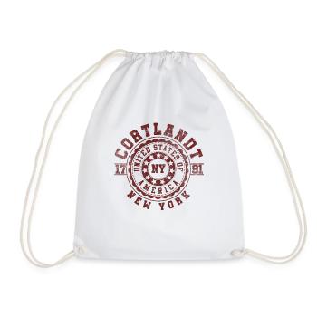 Cortlandt NY | New York Travel & Souvenir Gift - Drawstring Bag - white - Front