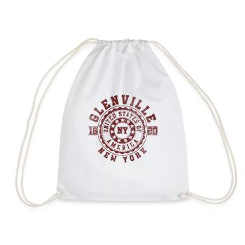 Glenville NY | New York Travel & Souvenir Gift - Drawstring Bag - white - Front