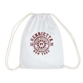 Henrietta NY | New York Travel & Souvenir Gift - Drawstring Bag - white - Front