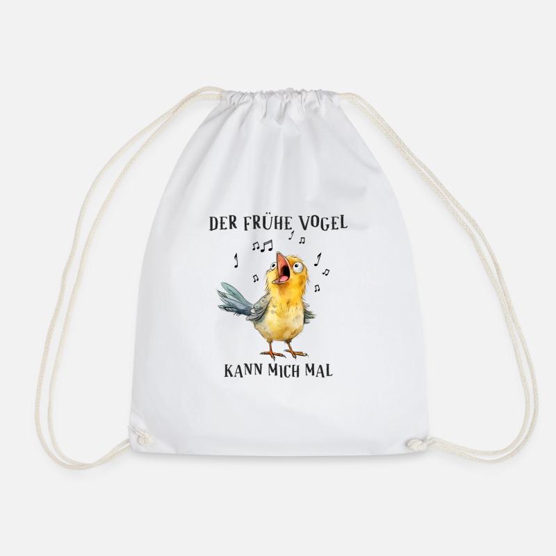 Der frühe Vogel kann mich mal - Turnbeutel - Weiß
