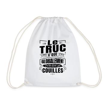 Je M'en Bats Les Couilles - Phrase Drôle Provoc - Sac de sport léger - blanc - Devant