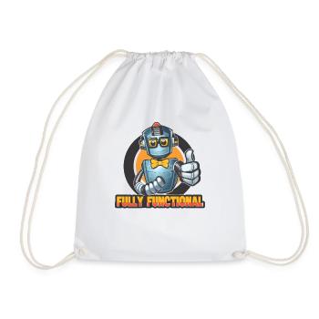 Robot avec noeud papillon et lunettes pouces levés Tee Design - Sac de sport léger - blanc - Devant