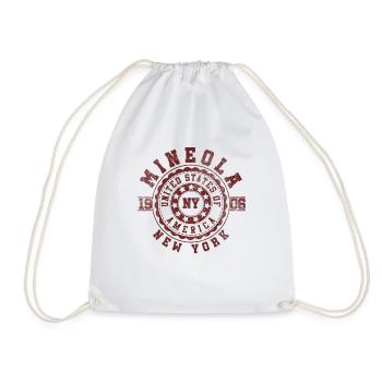 Mineola NY | New York Travel & Souvenir Gift - Drawstring Bag - white - Front