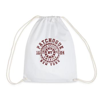 Patchogue NY | New York Travel & Souvenir Gift - Drawstring Bag - white - Front