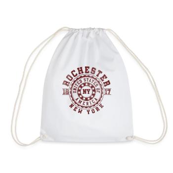 Rochester NY | New York Travel & Souvenir Gift - Drawstring Bag - white - Front