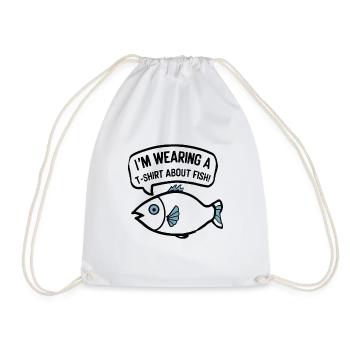 POISSON. JE PORTE UN T-SHIRT SUR LE THÈME DU POISSON - Sac de sport léger - blanc - Devant