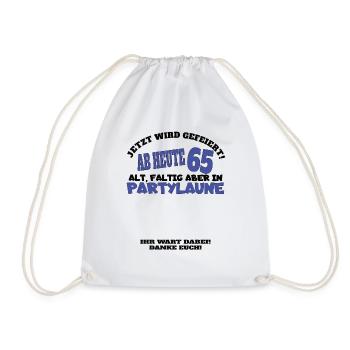 65th Birthday Man and Woman Guestbook - Drawstring Bag - white - Front