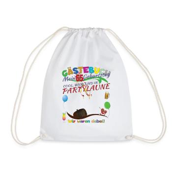 65th Birthday Man and Woman Guestbook - Drawstring Bag - white - Front