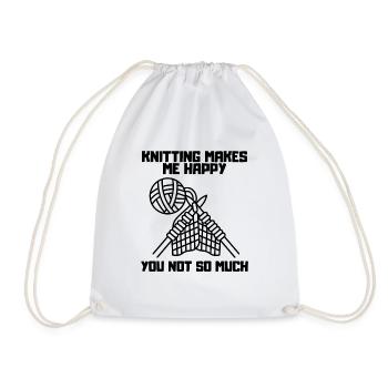 Knitting Crochet Tailor Knitter Seamstress - Drawstring Bag - white - Front
