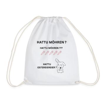Ostern, Hase Möhre, - Turnbeutel - Weiß - Vorne