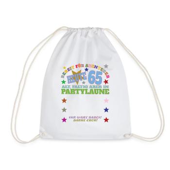 65th Birthday Man and Woman Guestbook - Drawstring Bag - white - Front