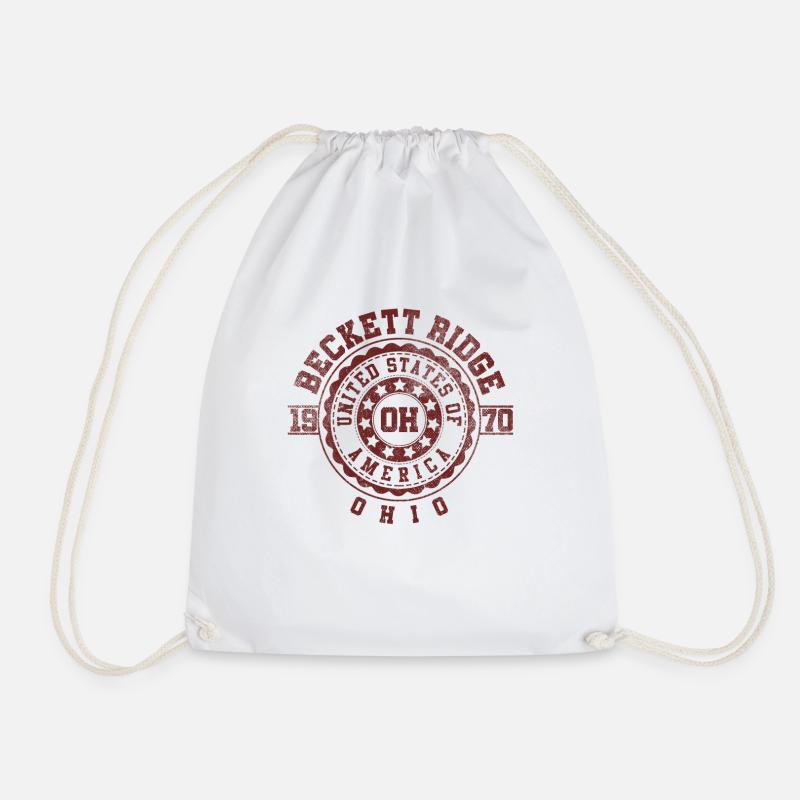 Beckett Ridge OH | Ohio Souvenir & Gift - Drawstring Bag - white