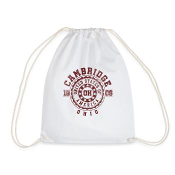 Cambridge OH | Ohio Souvenir & Gift - Drawstring Bag - white - Front